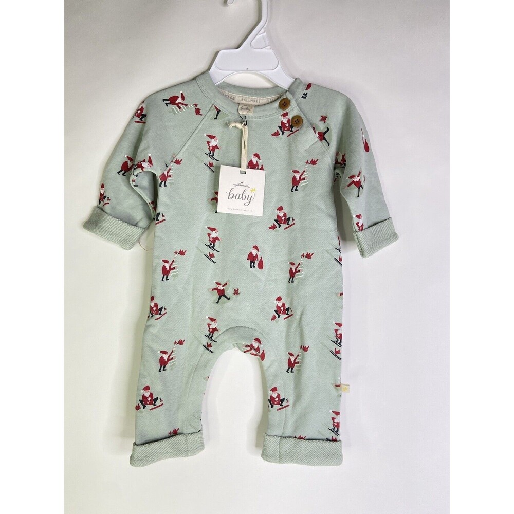 Hallmark Baby Santa Claus Christmas Footless One Piece Snap Romper 3-6 Months